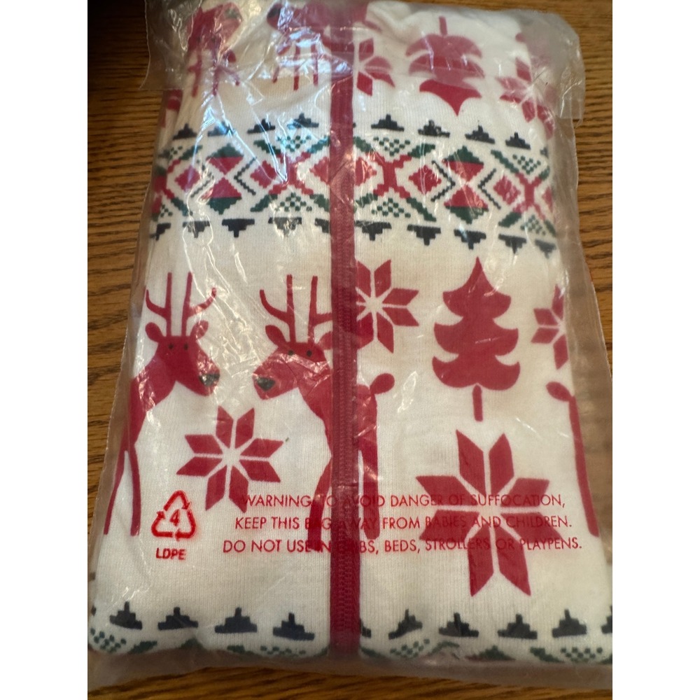 Hanna Andersson Sleeper Baby 18-24 Months White Red Dear Deer Holiday Pajamas